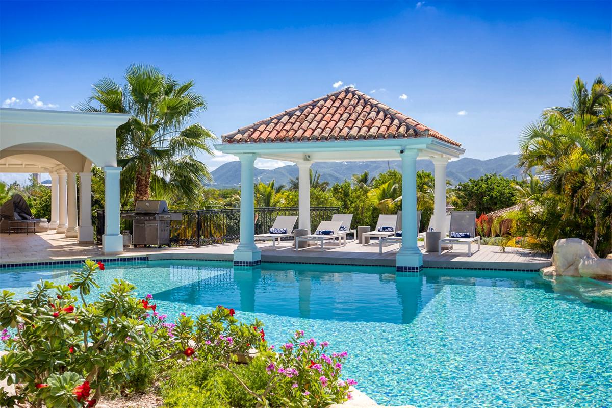 St Martin villa rental with private beach -  Gazebo and pool